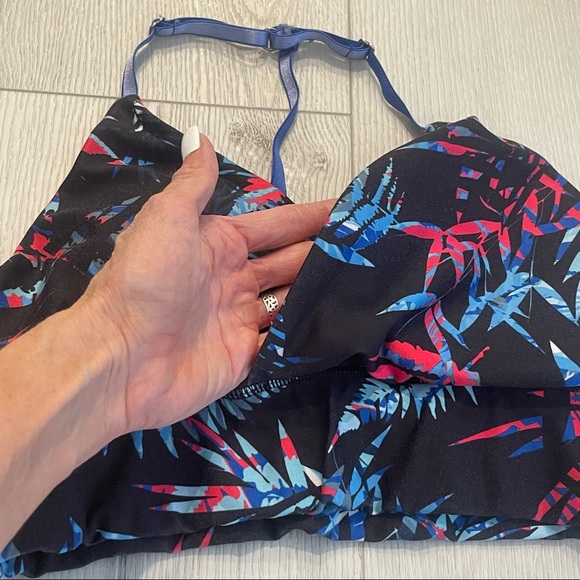 KYODAN Black Floral Print T-Back Sports Bra with Removable Padding Size S - Picture 2 of 10